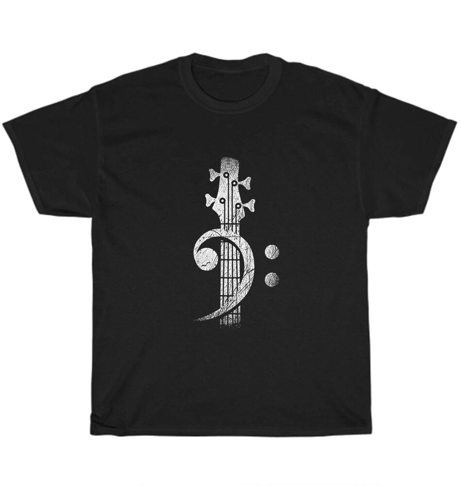 Bass Cleff Headstock Bass Guitar Player Guitarist Unisex Funny Tee Gift Unisex