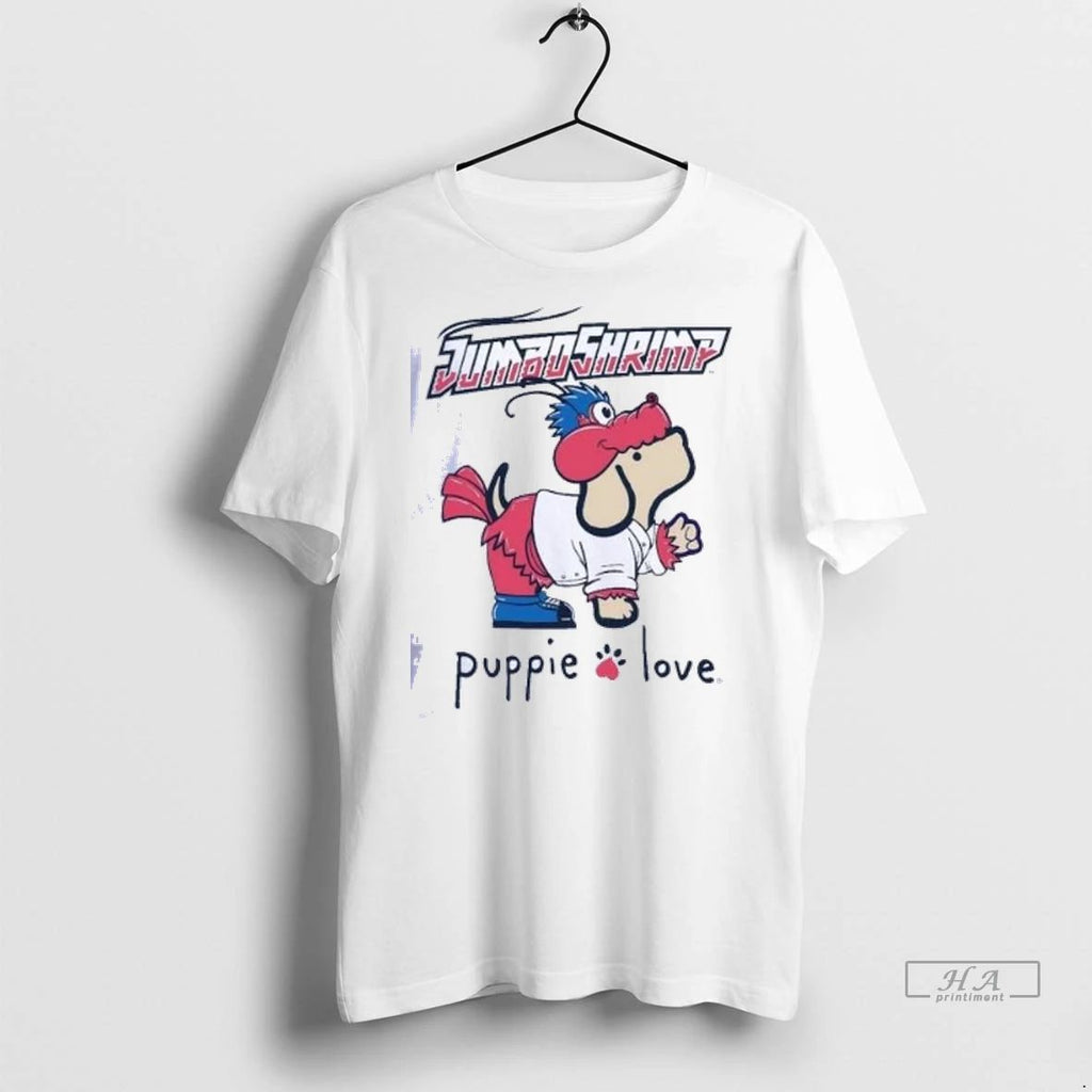 Officials Trendy Jacksonville Jumbo Shrimp Puppie Love Sky Mascot Shirt Sweater Unisex