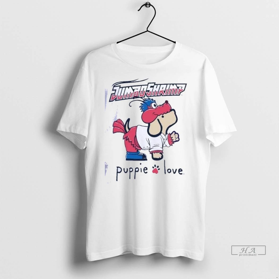 Officials Trendy Jacksonville Jumbo Shrimp Puppie Love Sky Mascot Shirt Sweater Unisex