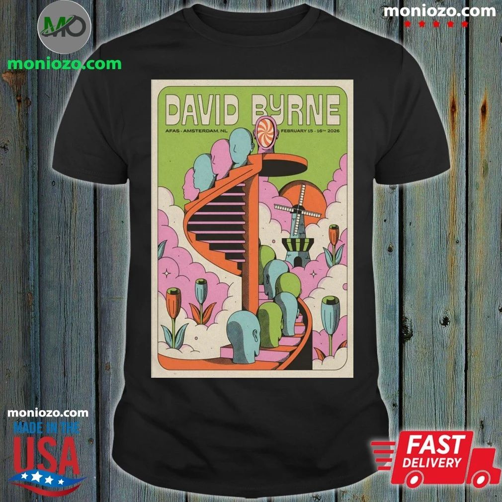 Original David Byrne In Amsterdam NL On Feb 15-16 2026 Poster Graphic Unisex