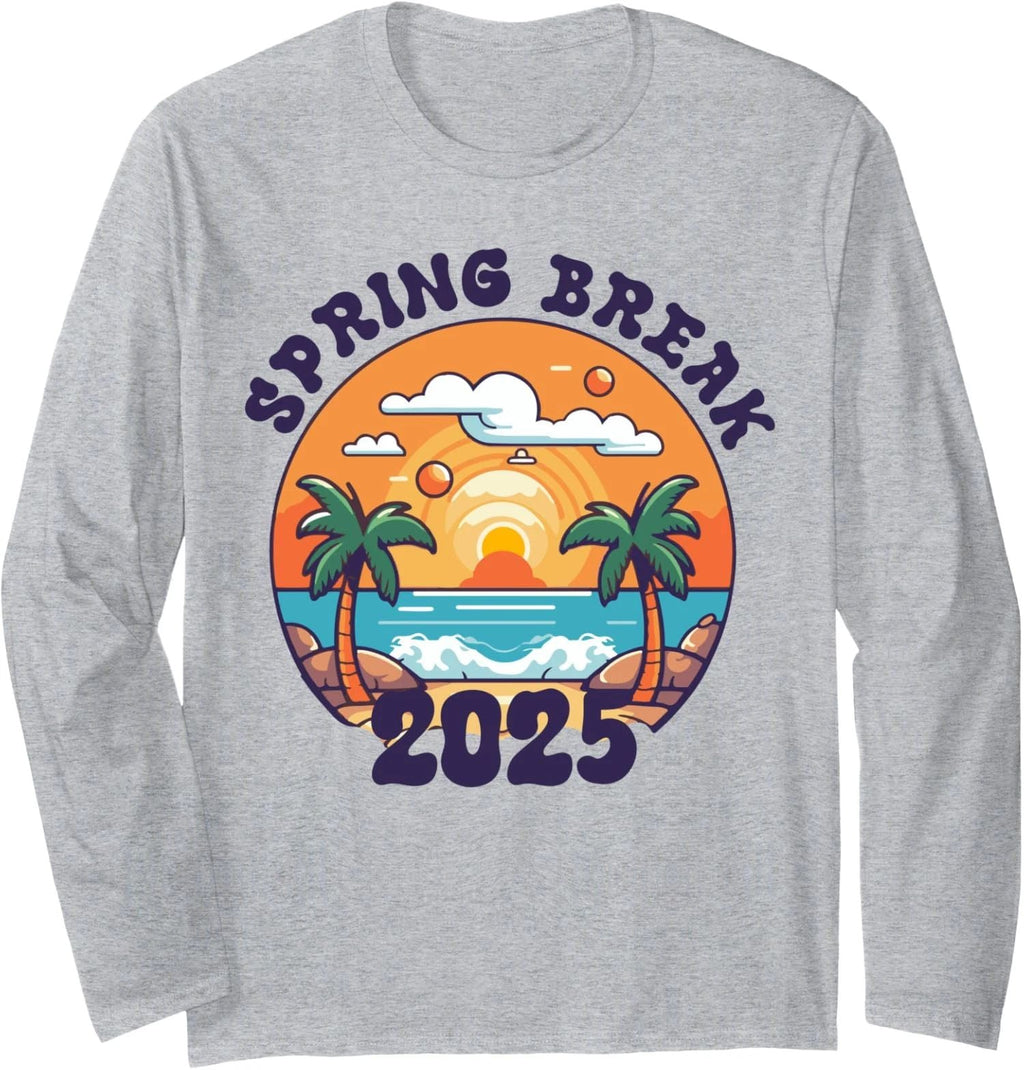 Spring Break Friends Family Aesthetic 2025 Matching Long Sleeve Tshirt Unisex