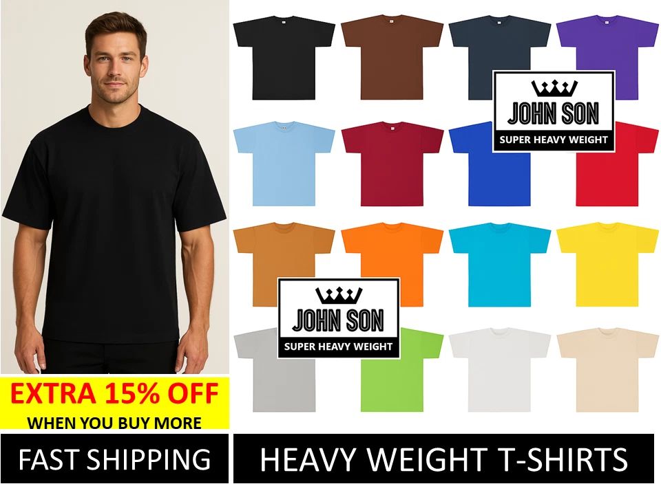 Plain s Round Neck Super Heavy Weight [S~7XL] Big size (BULK) [JOHN SON] Unisex