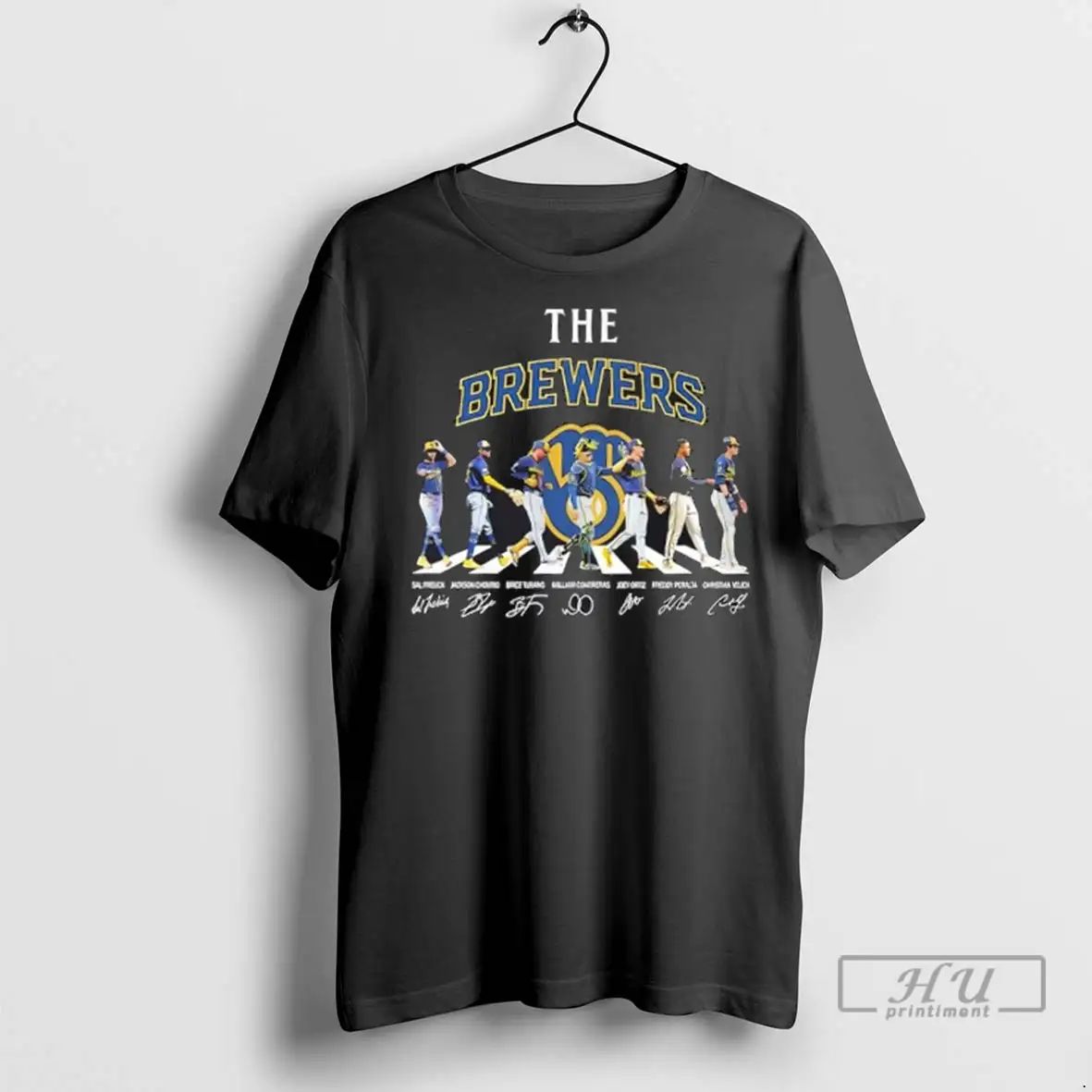 Trending Milwaukee Brewers Christian Yelich And Players Abbey Road Signatures T Shirts Unisex