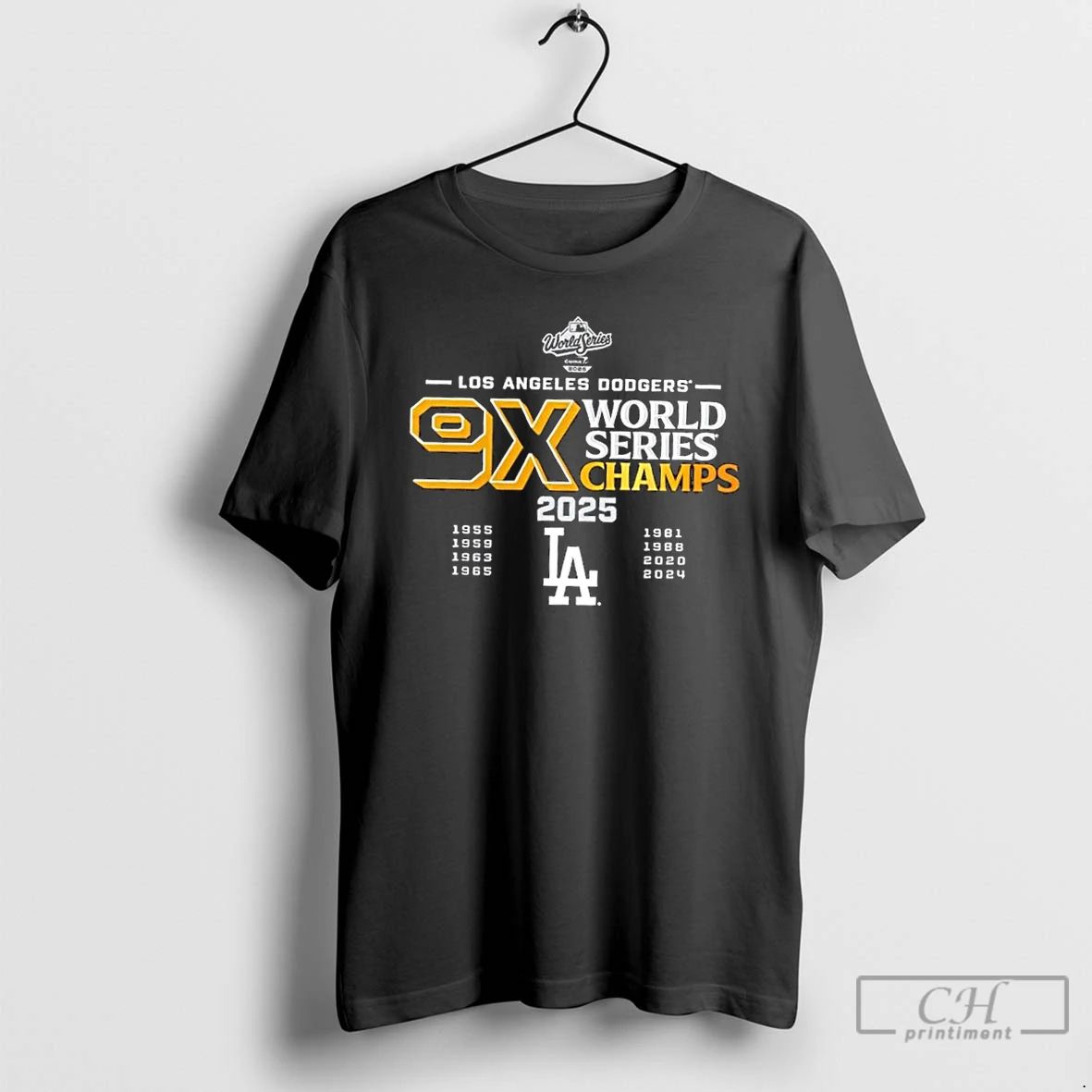Classic 9 Time World Series Champs Los Angeles Dodgers November 1st 2025 2 Sided Unisex