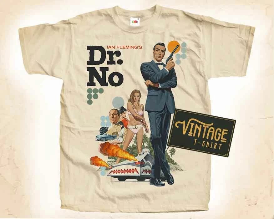 James Bond Dr.No V2 Vintage T Shirt for Men NATURAL S-5XL Unisex