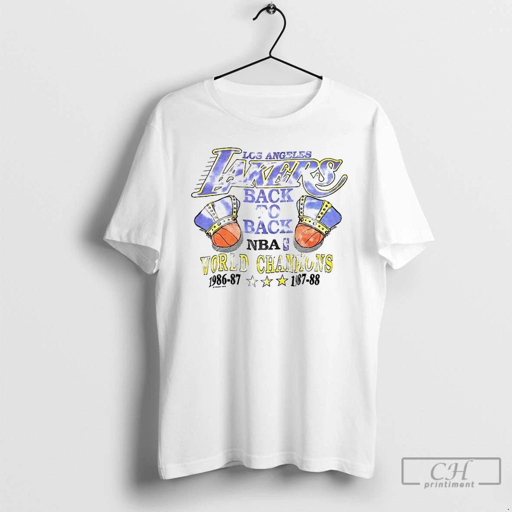 Premium Los Angeles Lakers Back To Back World Champions 1987 Vintage T Shirts Unisex