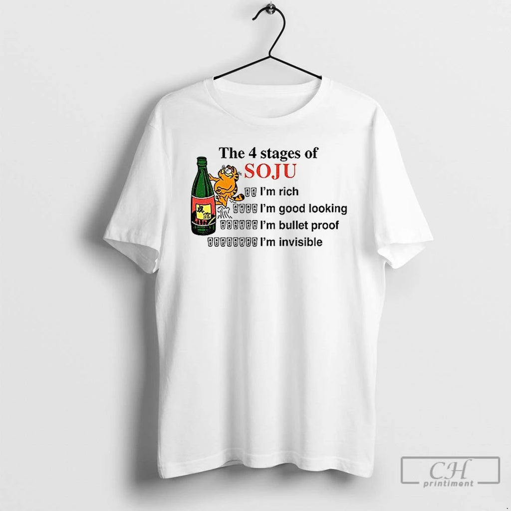 Premium Orange Cat The 4 Stages Of Soju Im Rich Im Good Looking Im Bullet Unisex