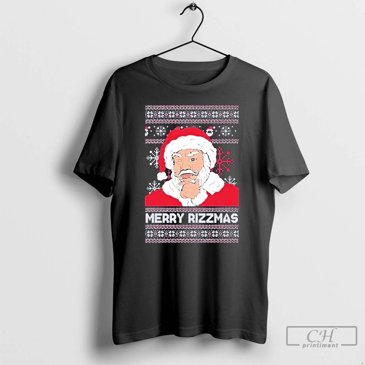 Premium Santa Claus Cartoon Merry Rizzmas Merry Christmas T Shirts Unisex