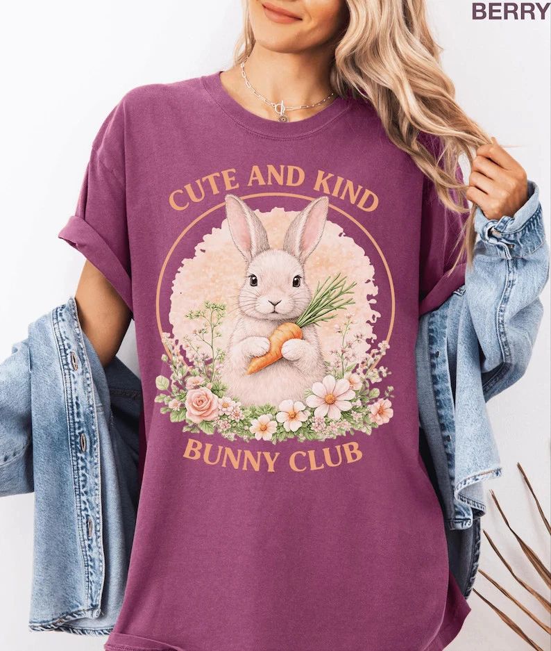 Cute Kind Bunny Club Comfort Tee Unisex