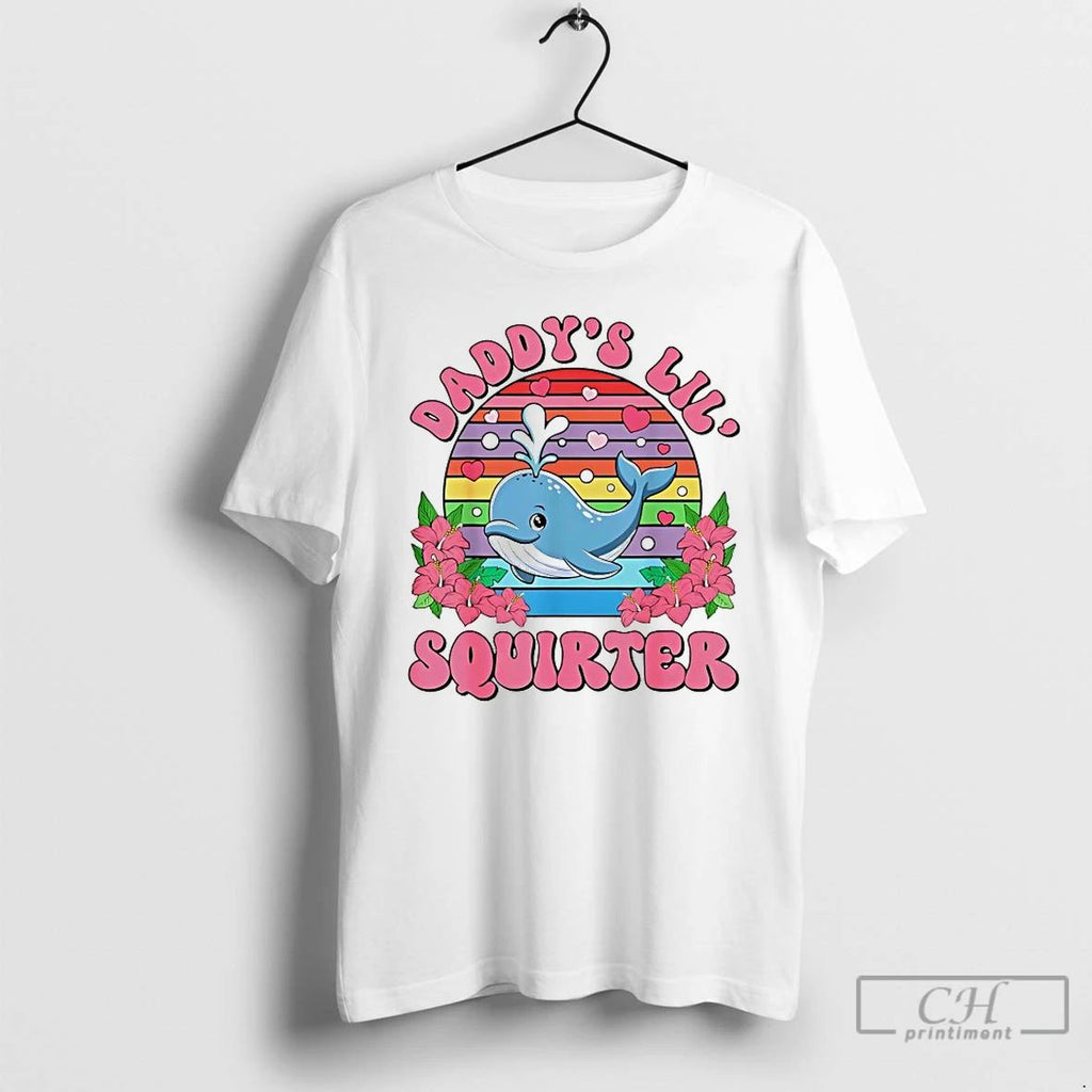Classic Cute Whale Daddys Lil Squirter T Shirts Unisex