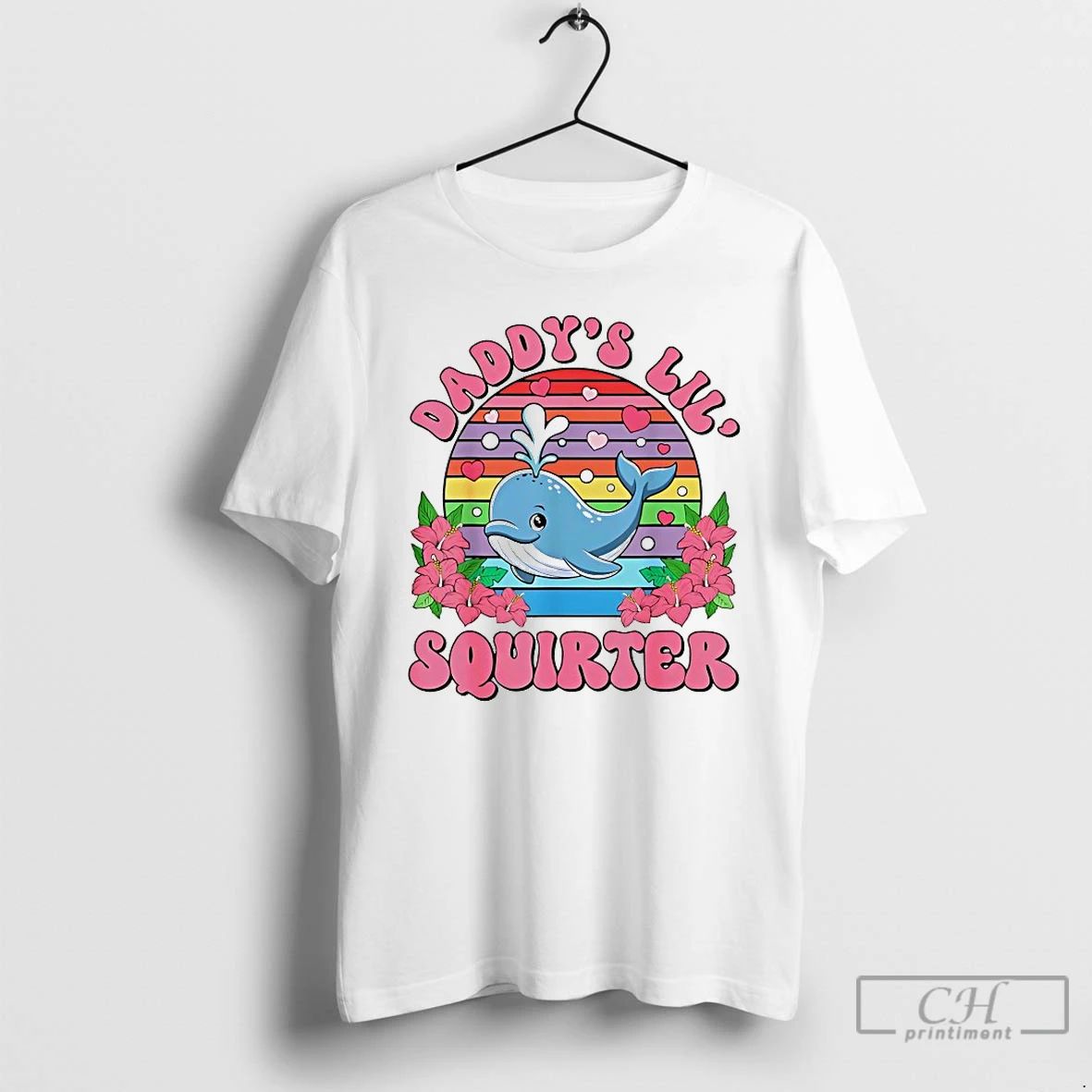 Classic Cute Whale Daddys Lil Squirter T Shirts Unisex