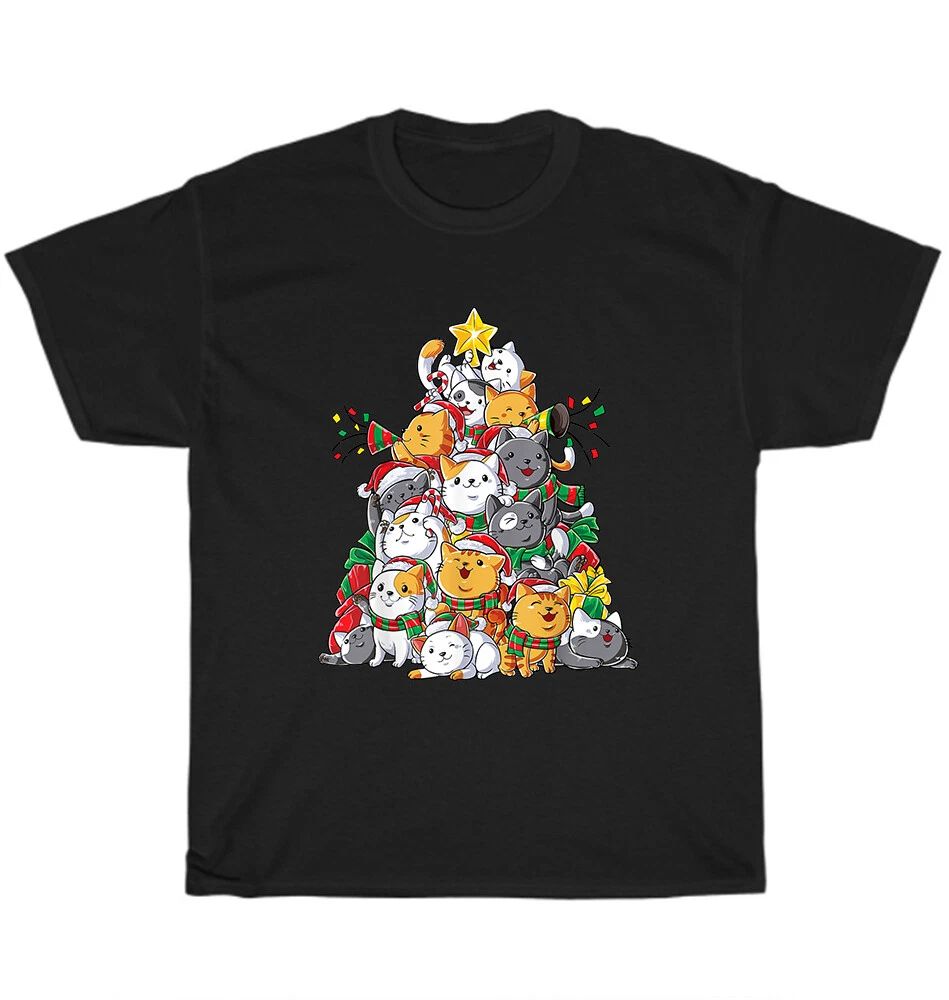 Cat Christmas Tree Meowy Catmas Xmas Cats Kitten Lover Unisex Tee Gift Unisex