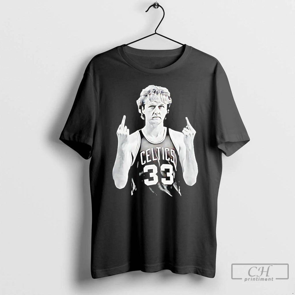 Classic Larry Bird Middle Finger T Shirts Unisex
