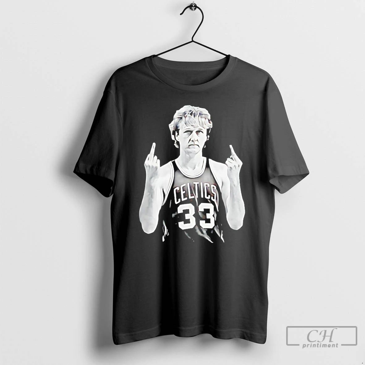 Classic Larry Bird Middle Finger T Shirts Unisex