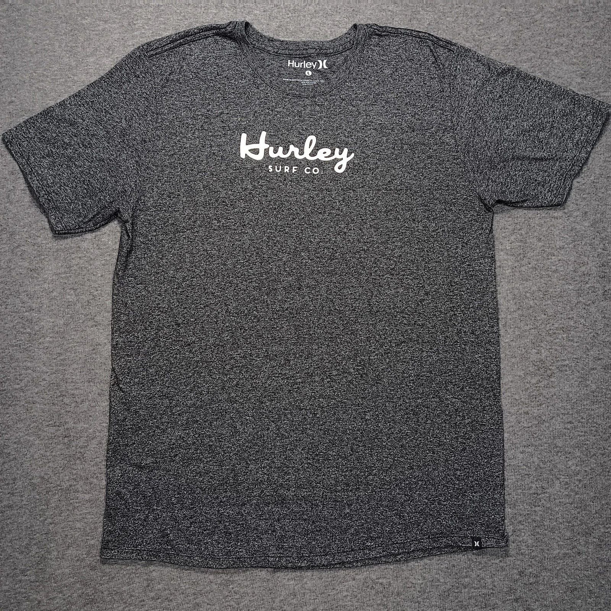 Hurley Shirt Mens Large Gray Heather Surf Co Graphic Casual Crewneck Unisex