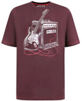 D555 Barnsley Guitar and Amp Print SS Burgundy Size 2XL 3XL 4XL 5XL 6XL Unisex