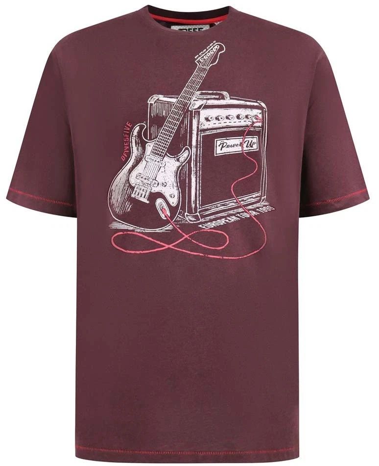 D555 Barnsley Guitar and Amp Print SS Burgundy Size 2XL 3XL 4XL 5XL 6XL Unisex