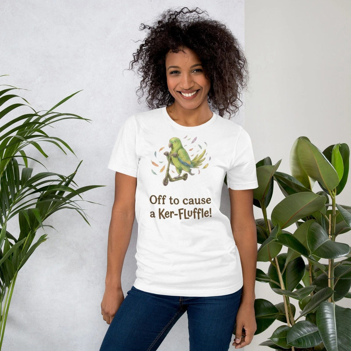 Funny Parrot - Off to Cause a Ker-Fluffle Shirt - Cute Bird Lover Gift Unisex