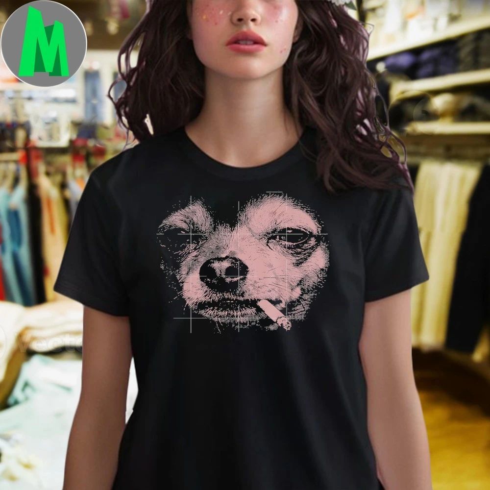 Dog Smoking Cigarette Funny Chihuahua Meme Shirt Unisex