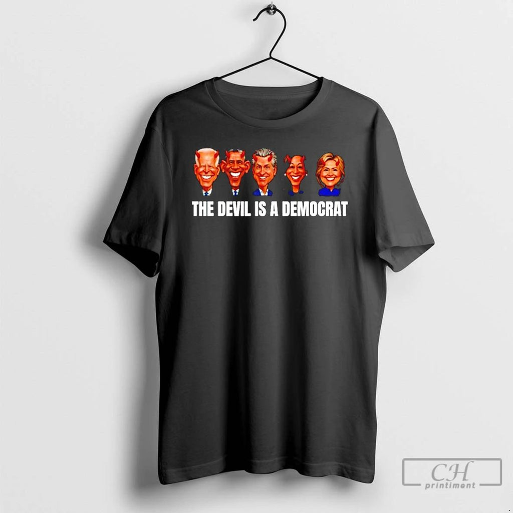 Classic The Devils Is A Democrat Caricature T Shirts Unisex
