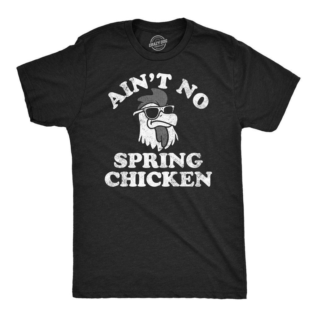 Mens Aint No Spring Chicken Funny T Shirt Sarcastic Graphic Tee for Men Unisex
