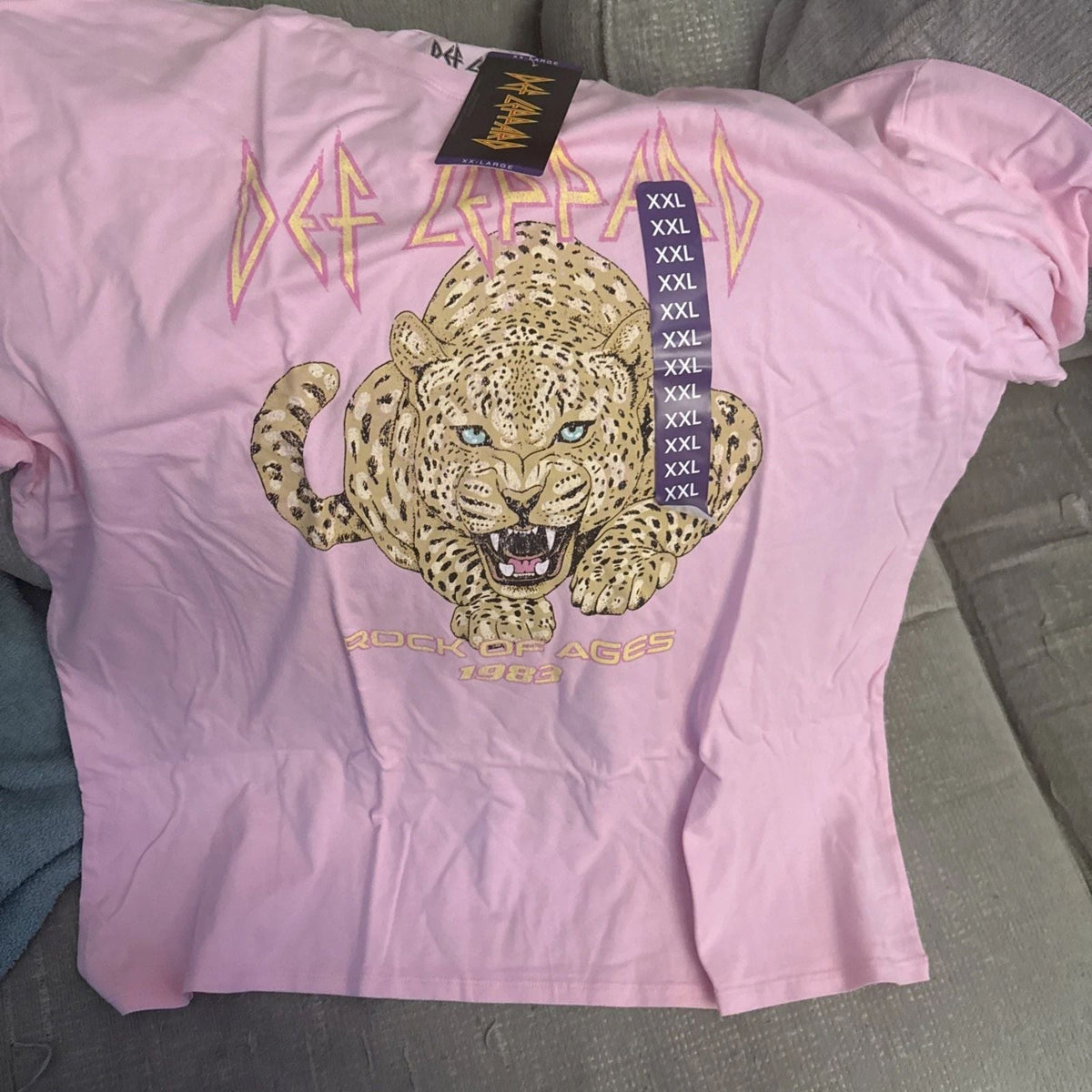 Def Leppard Hysteria Tour 1983 Graphic T Shirt Band Tee Pink Rock Music Unisex