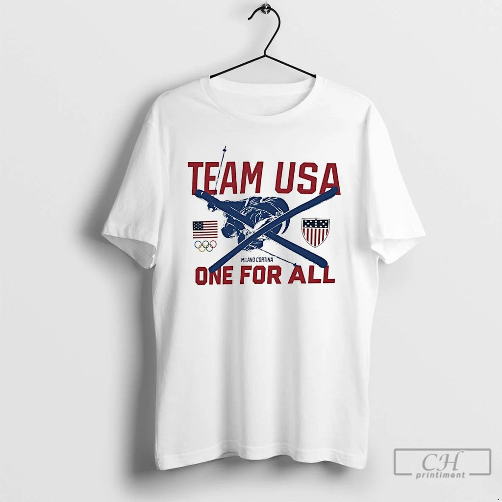 Premium Team Usa One For All 2026 Winter Olympics Freestyle Skiing T Shirts Unisex
