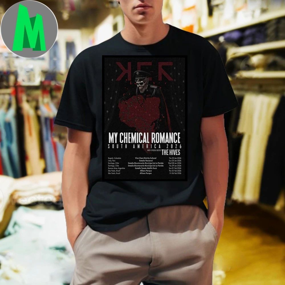 Original My Chemical Romance South America 2026 Poster Shirt Unisex