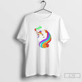 Classic Xmas Glasses Unicorn Rainbow Hair Holiday T Shirts Unisex