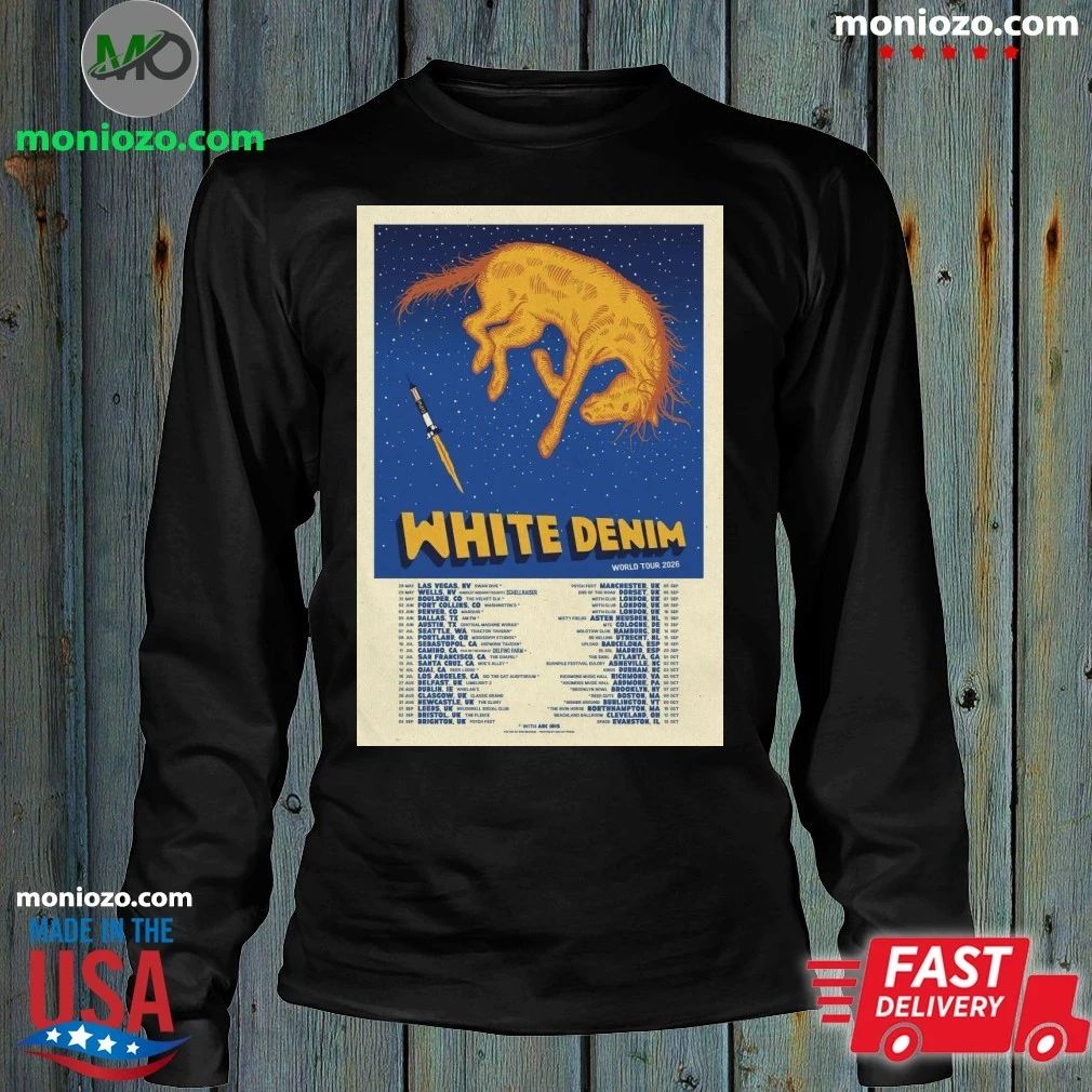 Original 2026 White Denim World Tour Poster Shirt Unisex