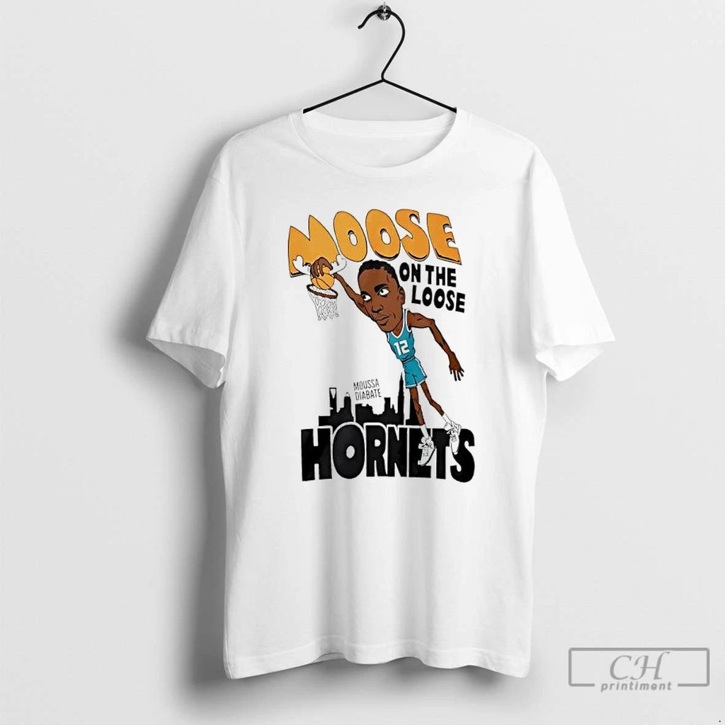 Premium Moose On The Loose Hornets Moussa Diabate Caricature T Shirts Unisex