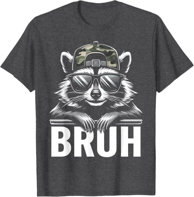 Bruh Raccoon Trash Racoon Camo Hat Youth Teens Kids Slang Unisex