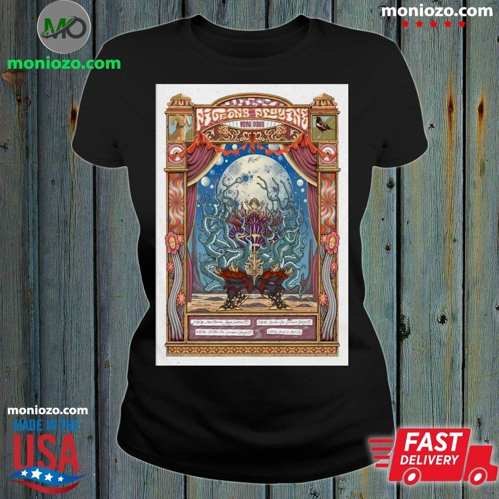 Pigeons Playing Ping Pong Steamboat Spring CO Mar 25-26 2026 Poster Shirt Unisex