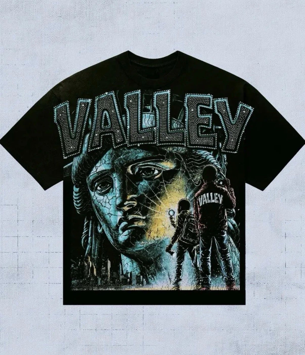 Valley Graphic Black Statue Print Streetwear M Urban Fashion MMedium Unisex
