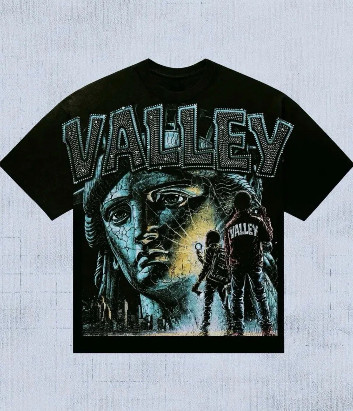 Valley Graphic Black Statue Print Streetwear M Urban Fashion MMedium Unisex