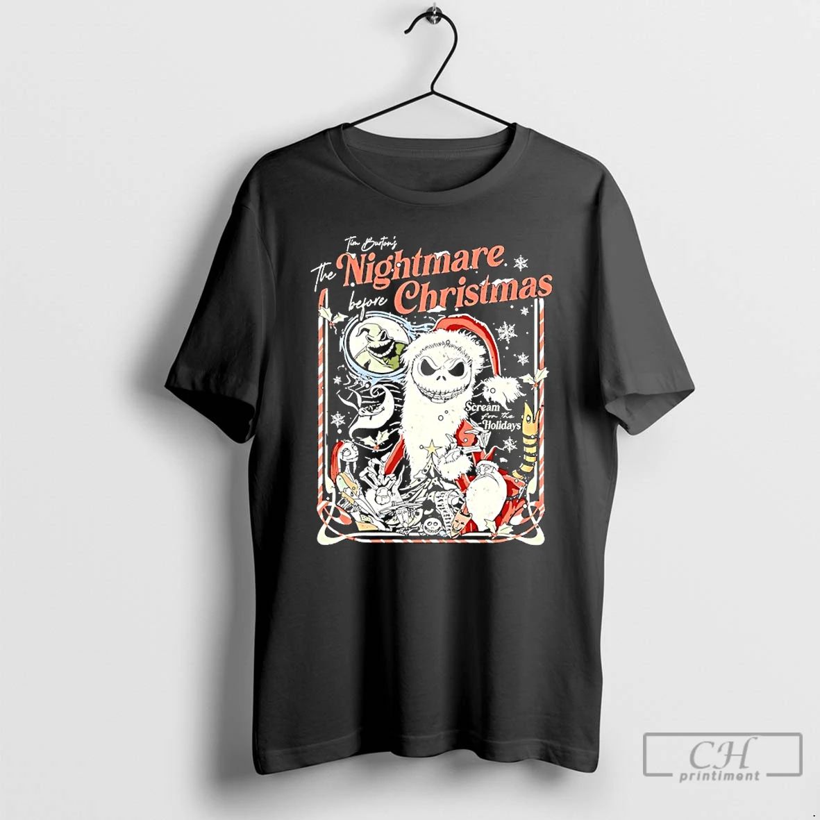 Classic Tim Burtons The Nightmare Before Christmas Scream For The Holidays T Shirts Unisex