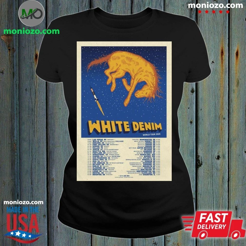 Original 2026 White Denim World Tour Poster Shirt Unisex