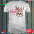 Original Happy Easter Y’all Cute Bunny With Glasses Easter Shirt Unisex