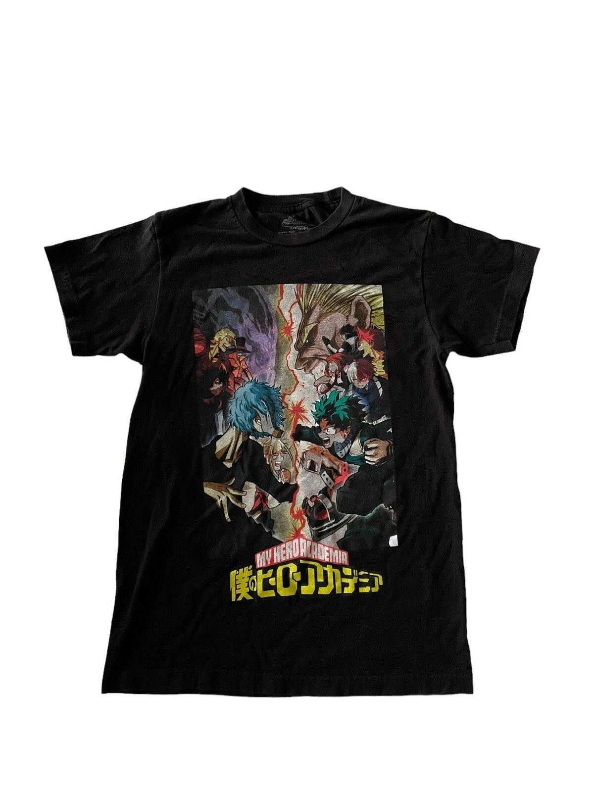 My Hero Academia Black T Shirt Slim Fit 100% Cotton Men’s Size S Good Condition Unisex