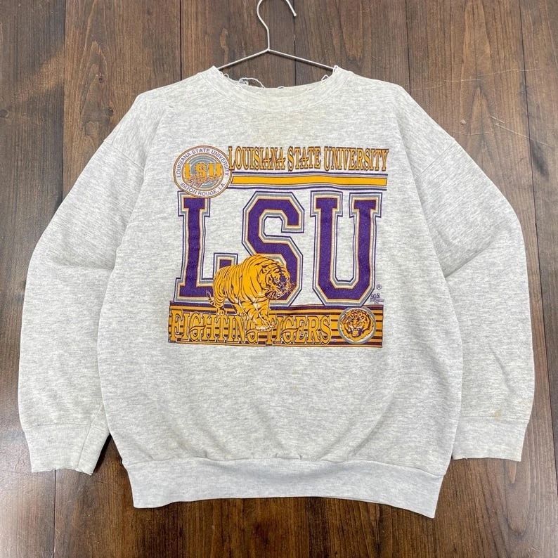 Vintage 1990s LSU Louisiana State University Tigers Crewneck Retro Unisex