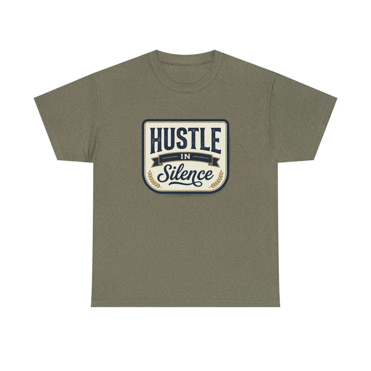 Hustle in Silence Tee | Motivational Badge Graphic Unisex
