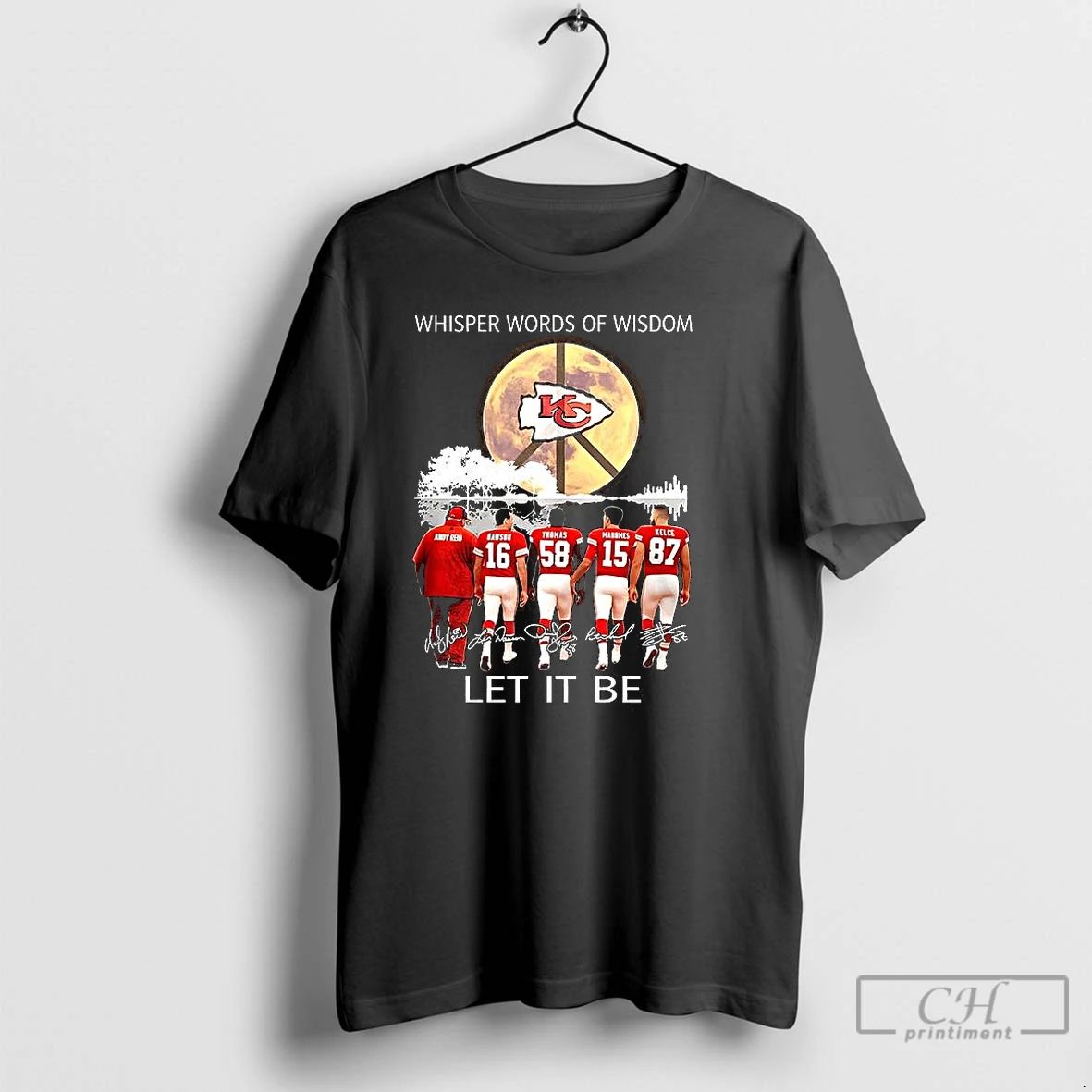 Premium Kansas City Chiefs Whisper Words Of Wisdom Let It Be Player Signature Peace Symbol