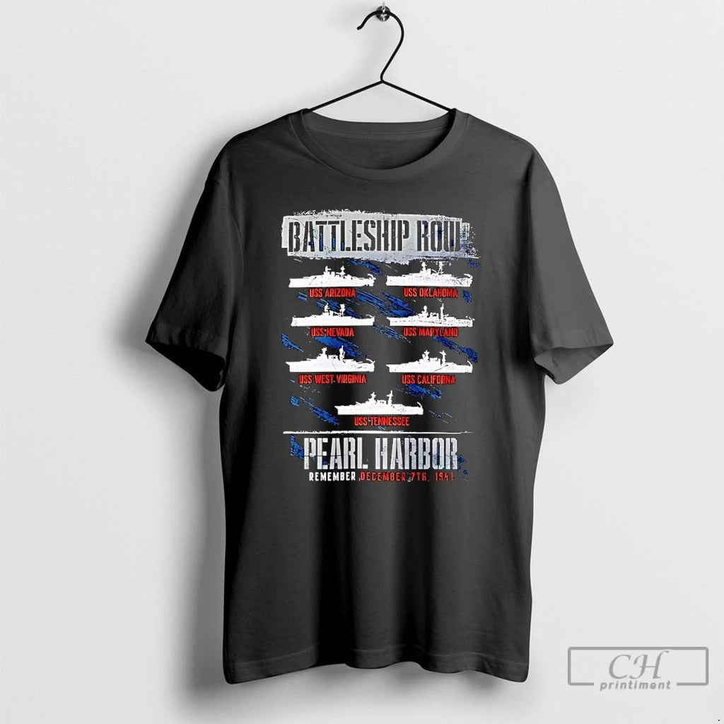 Premium Pearl Harbor Battleship Row Remember December 1th 1941 Vintage T Shirts Unisex