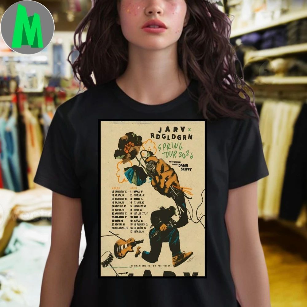 Jarv And Red Gold Green Spring Tour 2026 Poster Shirt Unisex