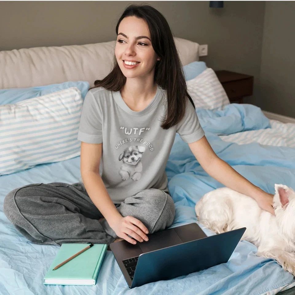 Dog Lover Unisex Round Neck Classic Fit – Adorable Puppy Print Cotton Unisex