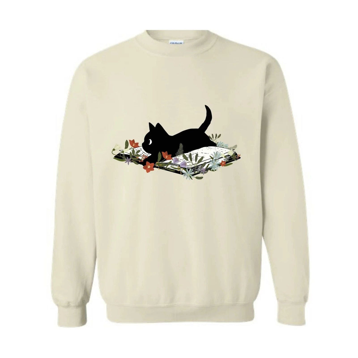 Cute Book Cat , Floral Cat Bookish , Gift For Cat Lovers, Ca Unisex