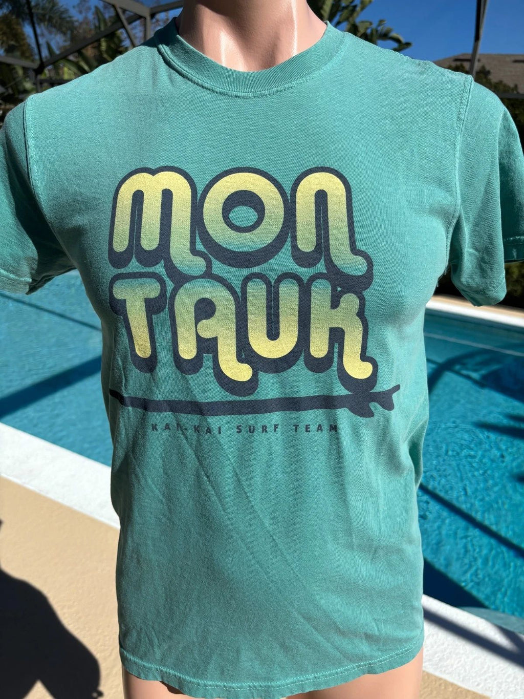 Mon Truk Kai-Kai Surf Team Green Comfort Colors T Shirt Mens S Small NEW $40 Unisex