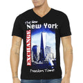 NWT THE NEW YORK FREEDOM TOWER EXCHANGE FASHION MEN'S BLACK V-NECK Unisex