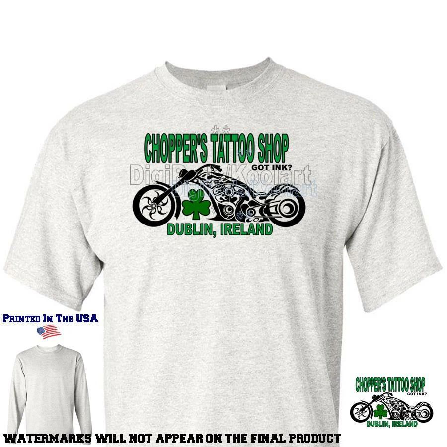 Chopper's Tattoo Shop Dublin Ireland Got Ink? Biker Motorcycle Gray T Shirt Unisex