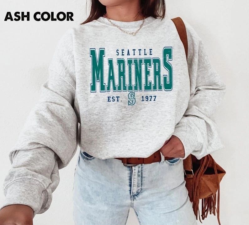 Vintage Seattle Baseball Retro Sailor Crewneck Marine Mascot Pullover Unisex